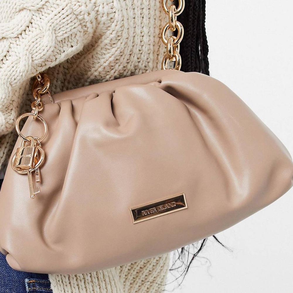 River Island Faux Leather Scrunch Bag